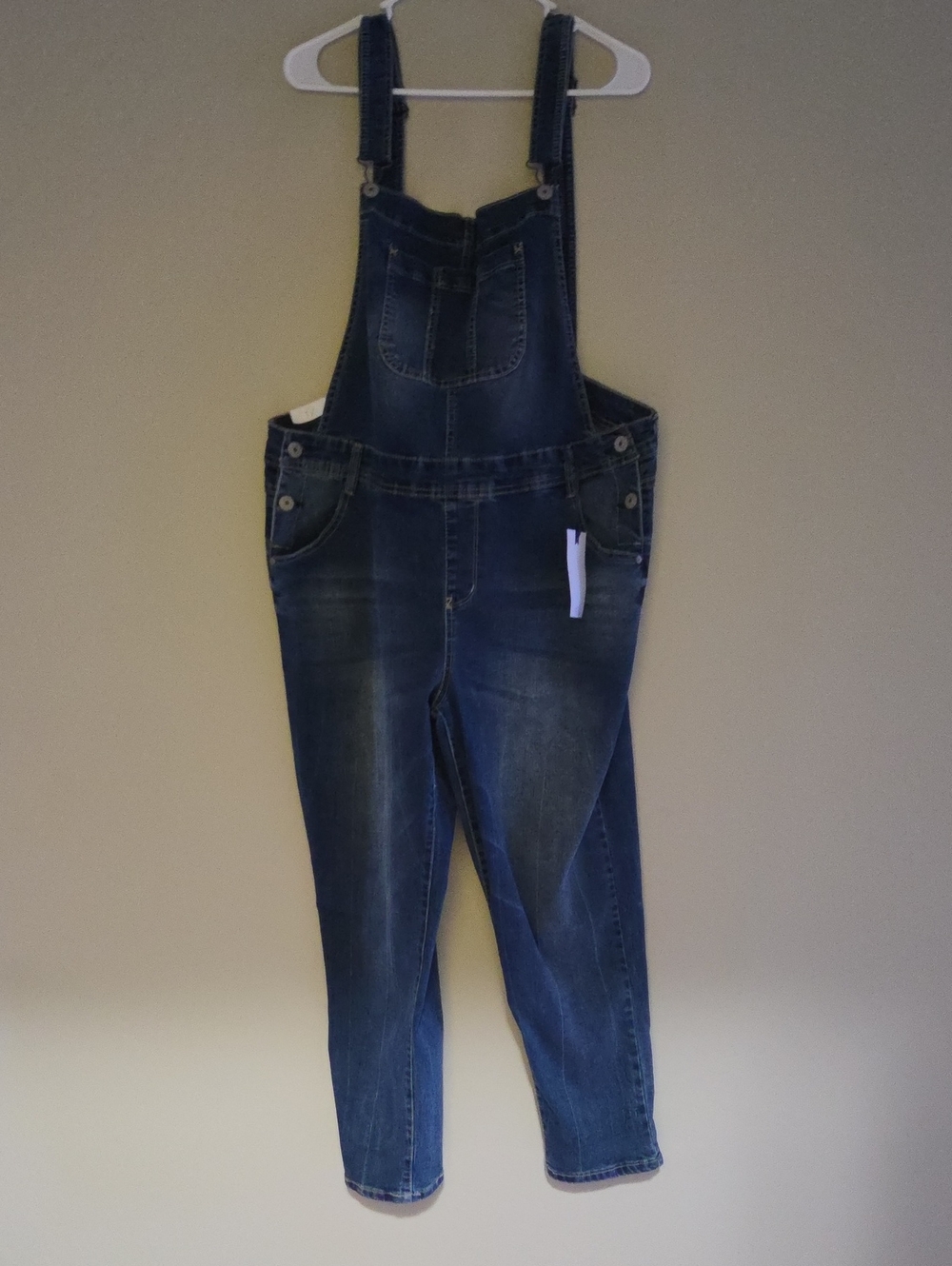 Wildflowers Dark Blue Denim Overalls Capris
